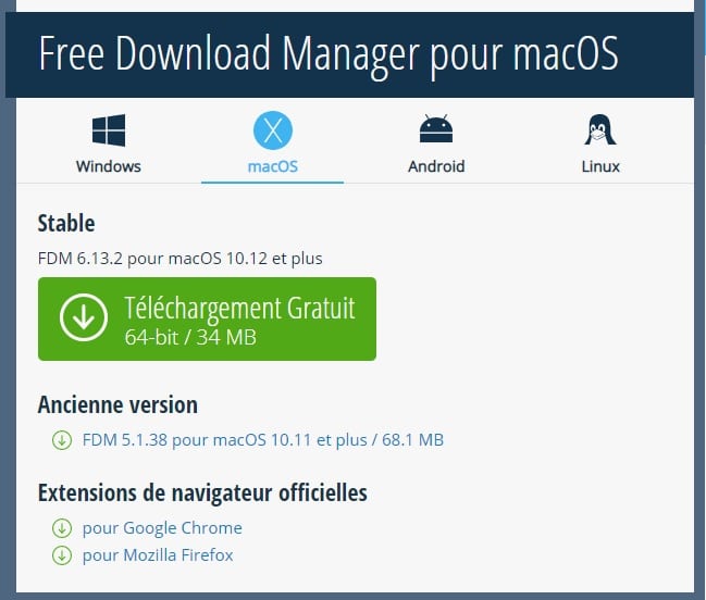 Free Download Manager alternatives à Internet Download Manager pour Mac et Windows