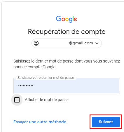 Récupérer le mot de passe oublié d'un compte Gmail Facilement