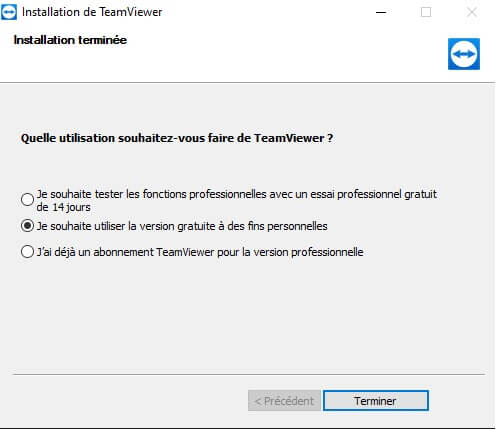 Les étapes d'installation de TeamViewer 