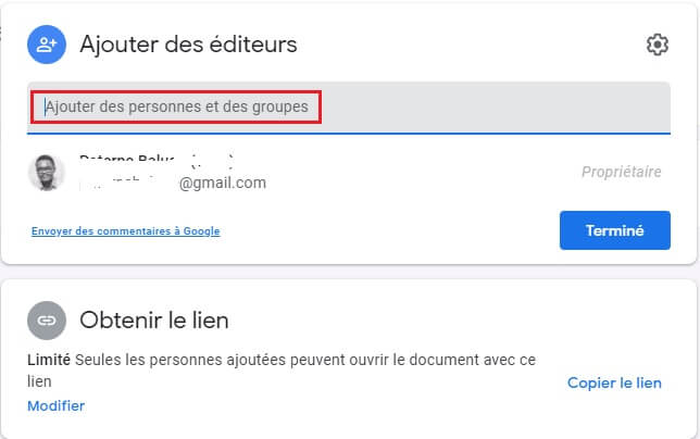 Ajouter des éditeurs sur Google Forms