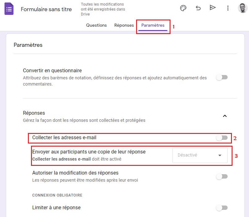 Créer un questionnaire avec Google Forms