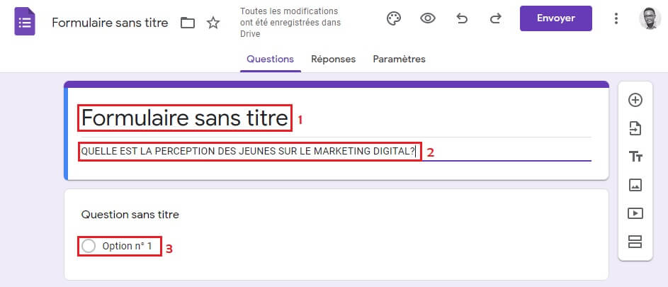 créer un questionnaire avec Google Forms