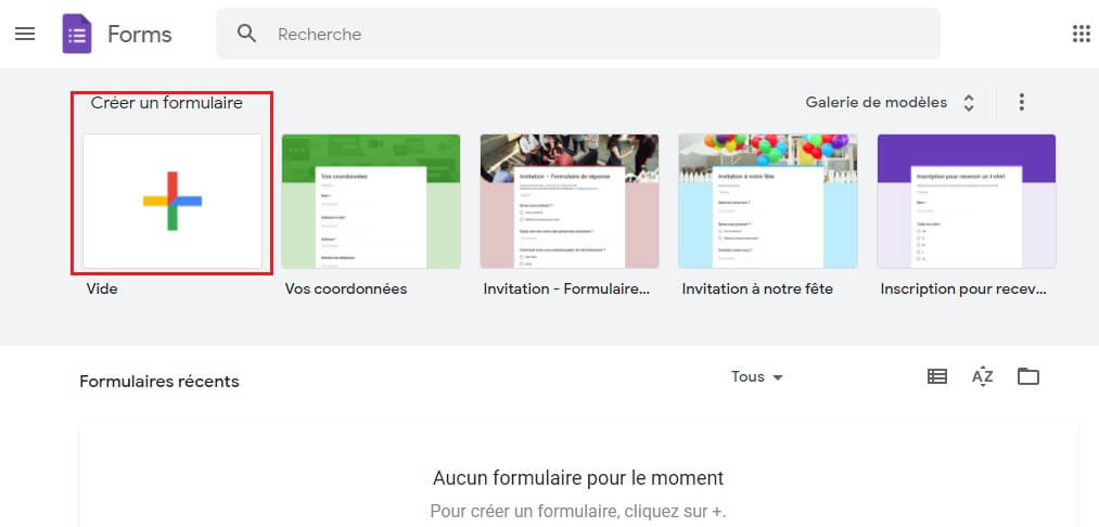 créer un questionnaire avec Google Forms