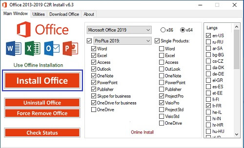 Installer Microsoft Office
